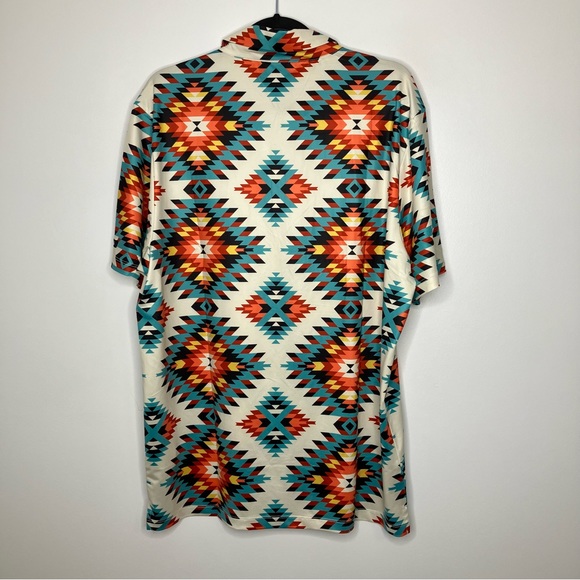 NWT BAD BIRDIE Polo Cortez Aztec Southwestern Golf Shirt XL - Picture 2 of 5
